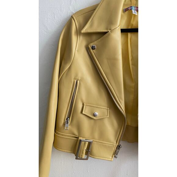 Urban Outfitters Celeste Faux Leather Moto Jacket Sz Small - Picture 5 of 11